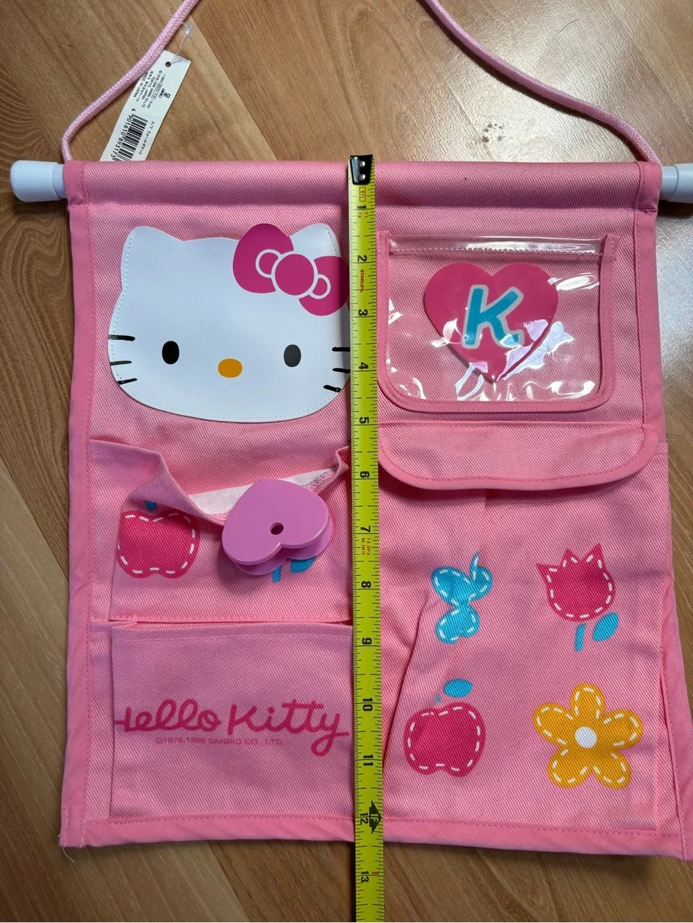 1996 Sanrio Hello Kitty Pink Hanging Organizer and Matching Tissue Cover
